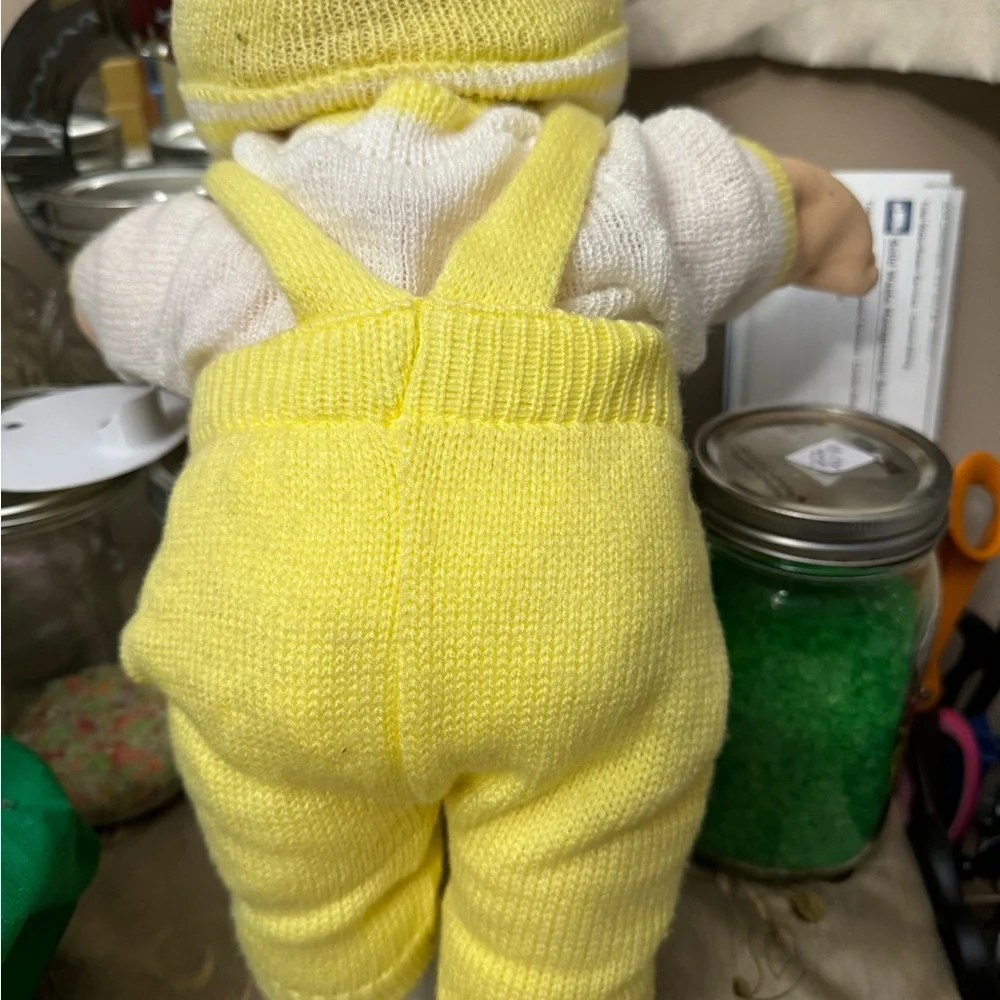Cabbage Patch Kid Doll in Yellow Hooded Jumpsuit - Picture 6 of 8